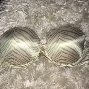 VS PINK zebra strapless bra